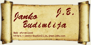 Janko Budimlija vizit kartica